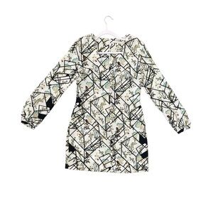 𝅺WAYF Hendrix Botanical Floral Geometric V-neck Long Sleeve MIDI Dress Small